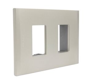 Placa 2 módulos + soporte Nobile perla Bticino