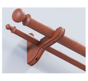 Barra para cortina doble madera 240x5 cm cedro