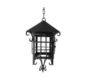 Farol 1L E27 Colonial con cadena negro mate Euro.