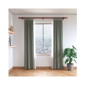 Barra cortinas Doble 22/35 mm 160 cm cedro + accesorios