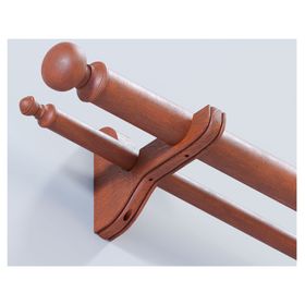 Barra para cortina doble madera 200x5 cm cedro