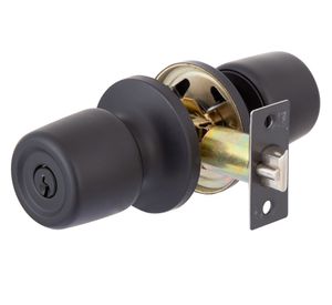 Cerradura tubular pomo oficina/dormitorio 8000 negro Poli