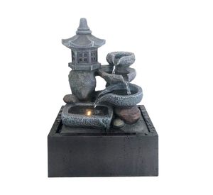 Fuente Pagoda cantaros con luz LED Outzen.