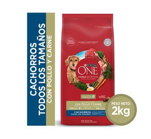 Alimento perro cachorro 2 kg pollo y carne Purina One.