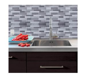 Mosaico autoadhesivo 3D lineal gris 30x30 cm 0.09 m2