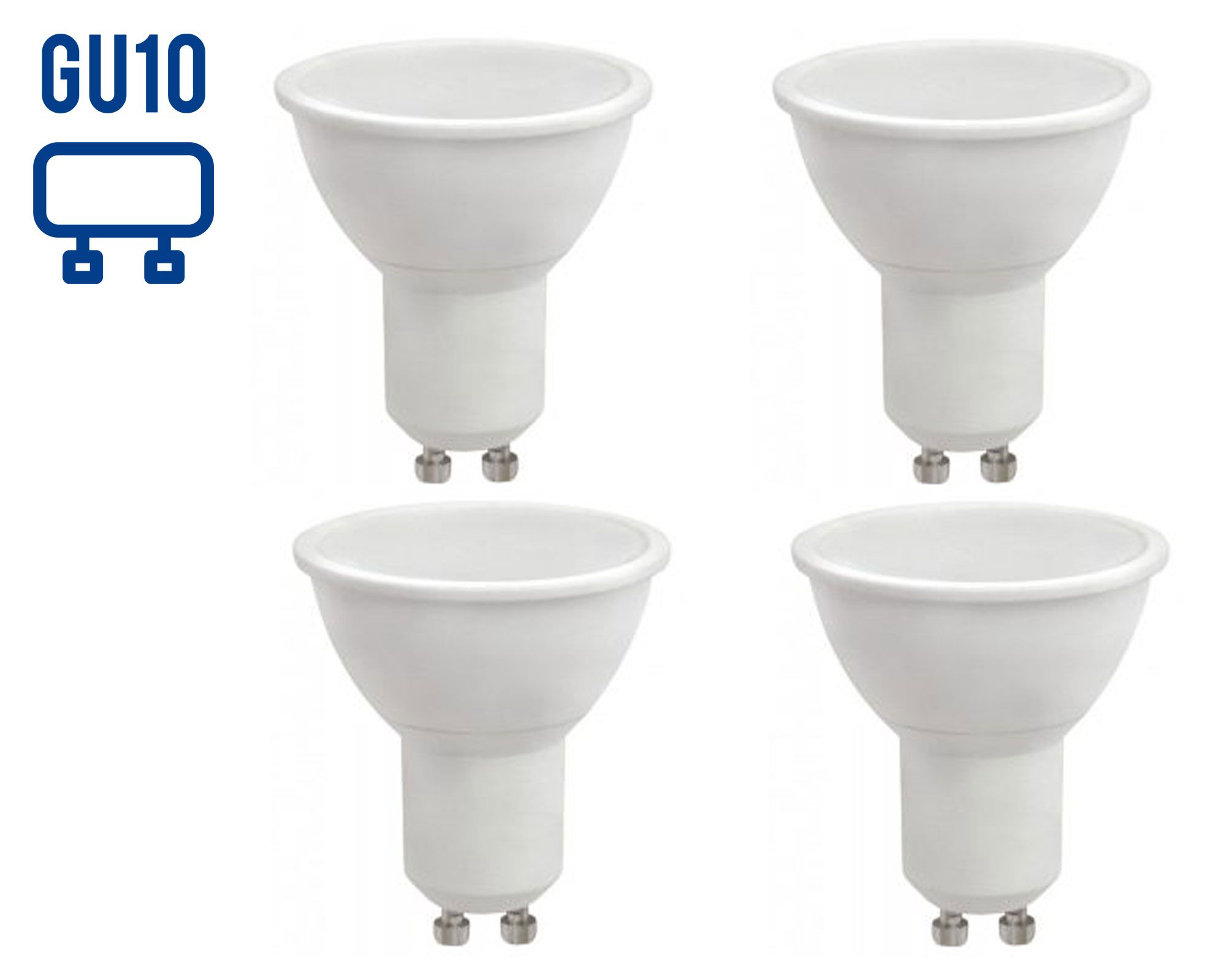 Ampolleta LED 7W GU10 luz cálida 4 unidades Elfa.
