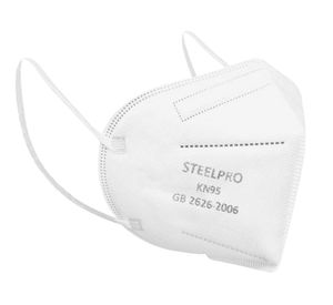 Mascarilla respiradora KN95 con válvula blanco 2 unidades SteelPro