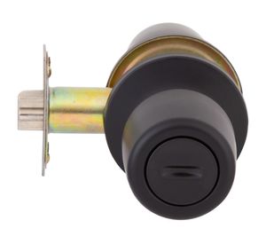 Cerradura tubular pomo baño/dormitorio 8000 negro Poli