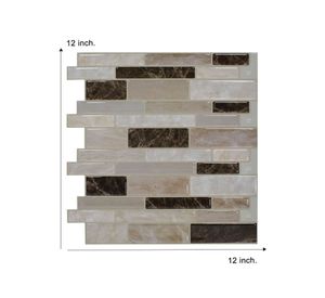 Mosaico autoadhesivo 30x30 cm Lineal marrón