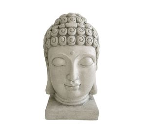 Figura decorativa 42 cm cabeza buda gris claro Outzen