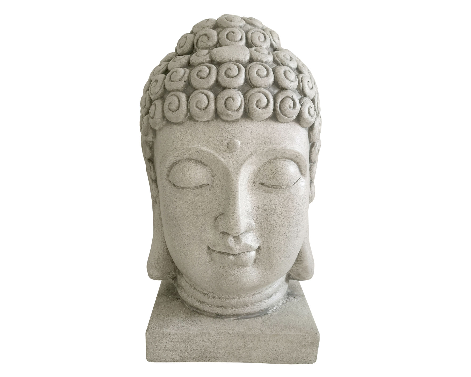 Figura decorativa 42 cm cabeza buda gris claro Outzen | Easy.cl