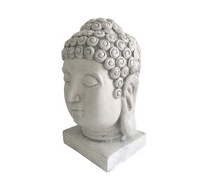 Figura decorativa 42 cm cabeza buda gris claro Outzen