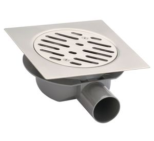 Pileta cuadrada 15x15 cm 40 mm trampa PVC gris