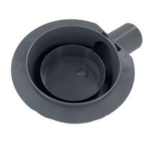 Pileta cuadrada 15x15 cm 40 mm trampa PVC gris