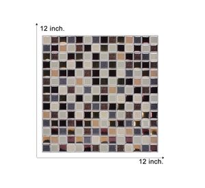 Mosaico autoadhesivo 3D cuadros marrón 30x30 cm 0.09 m2