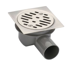 Pileta cuadrada 10x10 cm 40 mm trampa PVC gris