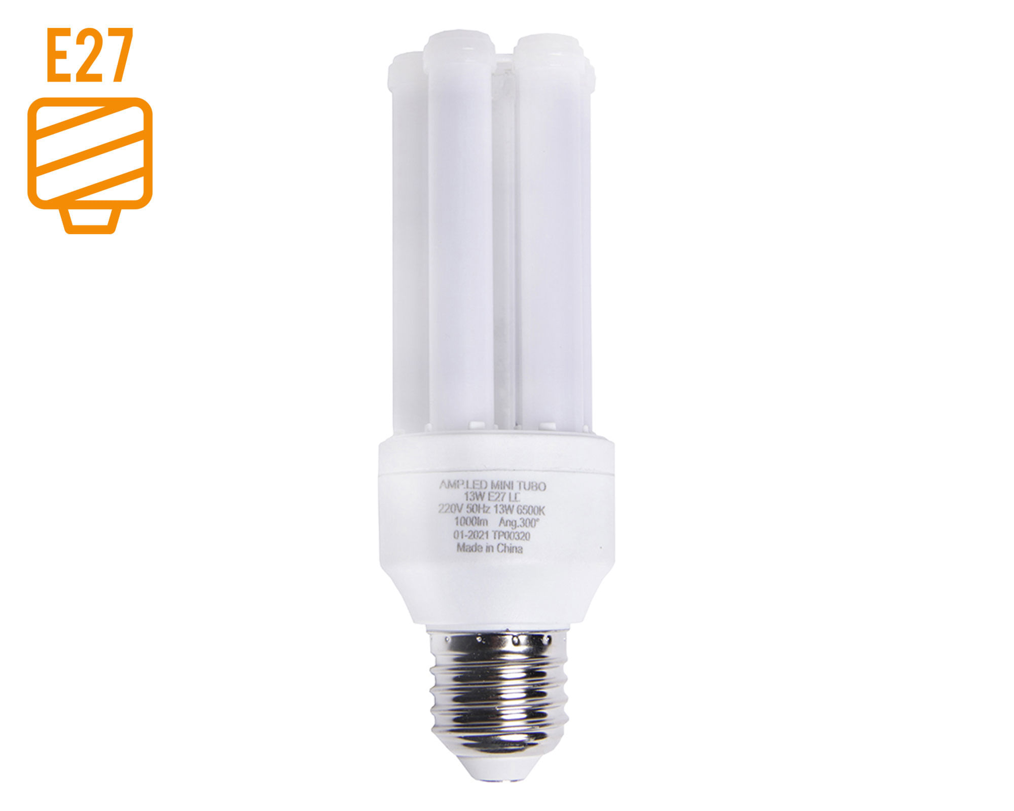 Ampolleta LED 13W E27 luz cálida mini tubo Elfa.