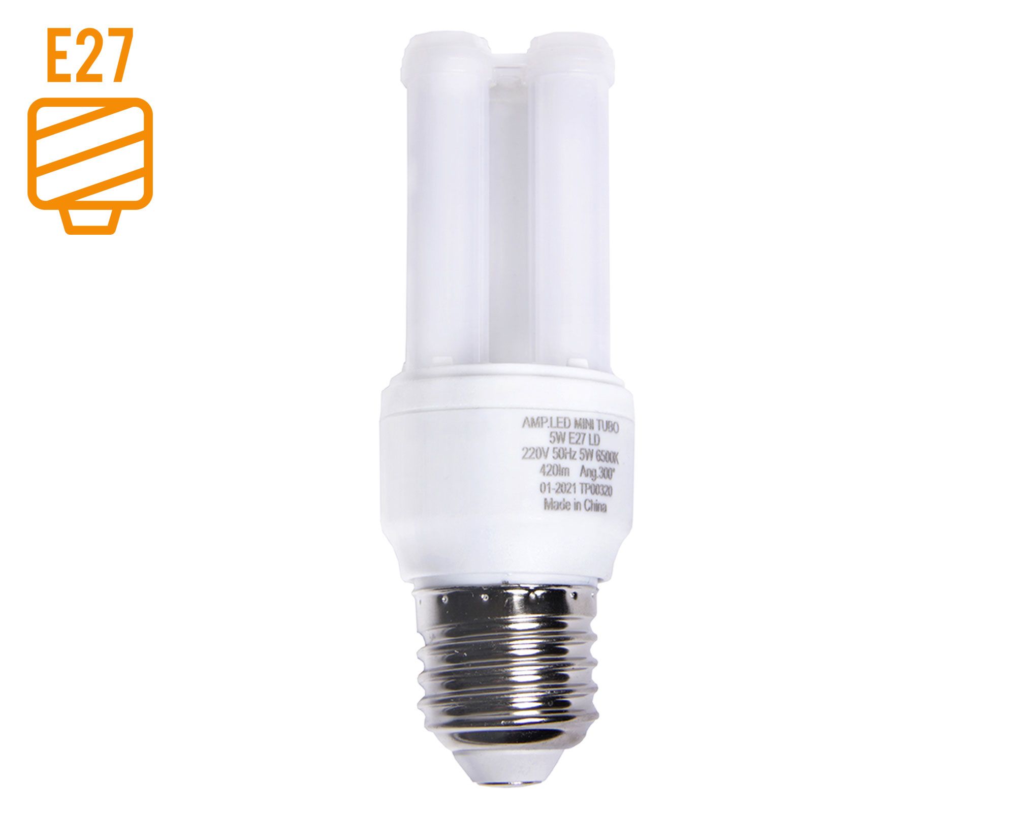 Ampolleta LED 5W E27 luz día Mini Tubo Elfa.
