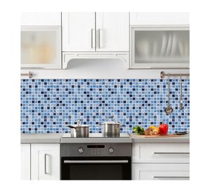 Mosaico autoadhesivo 30x30 cm Cuadros azul