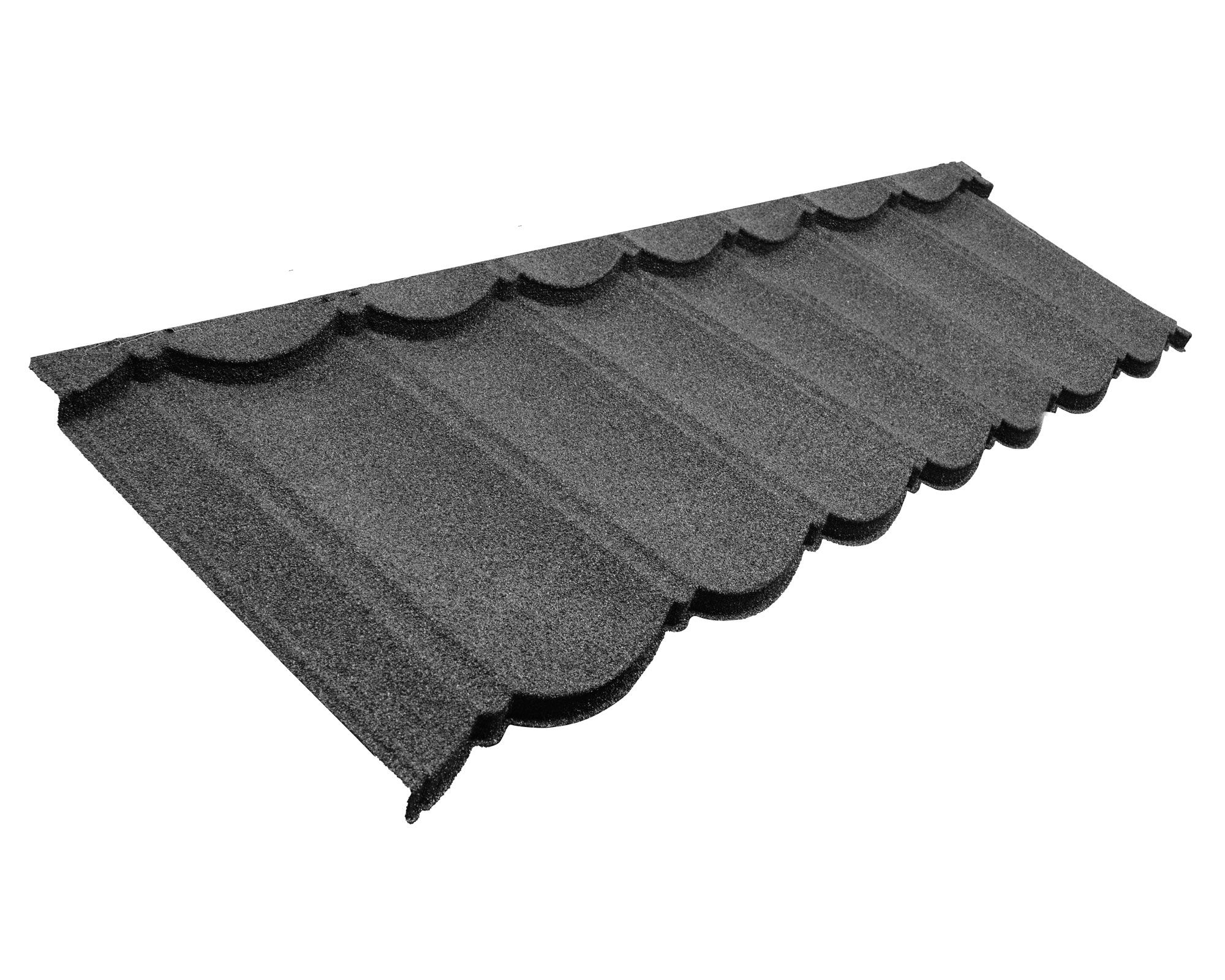 Teja gravillada Treviso negro 0,4 x 420 x 1340 mm