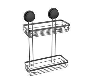 Organizador ducha 2 niveles negro Cotidiana