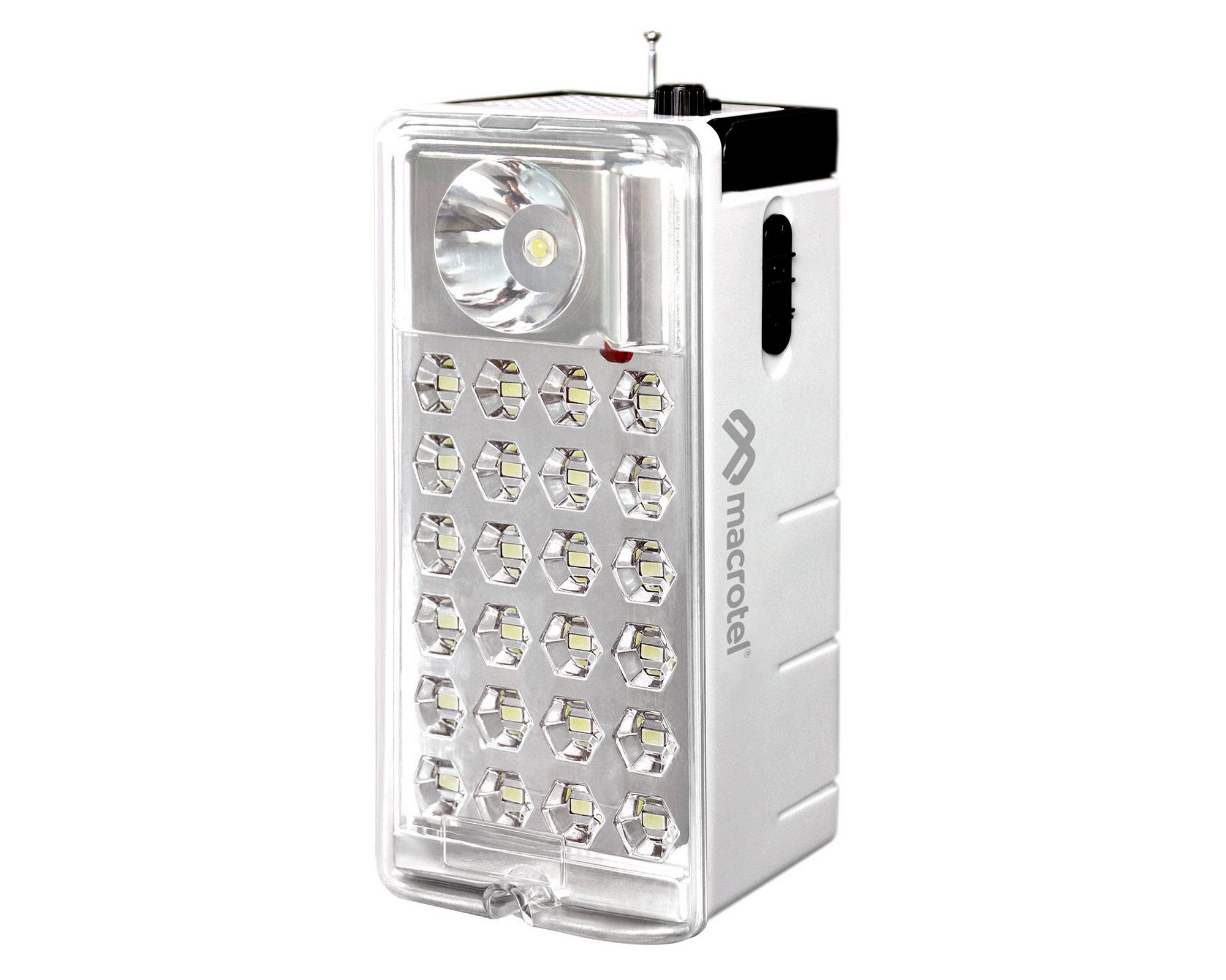 Luz de Emergencia 24 LED con Radio MS-6750R Macrotel