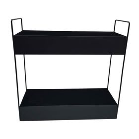 Jardinera metálica 2 niveles negro Outzen