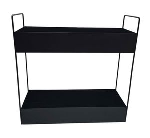 Jardinera metálica 2 niveles negro Outzen