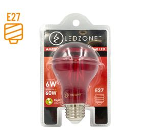 Ampolleta led A60 rojo 6 W E27 luz cálida
