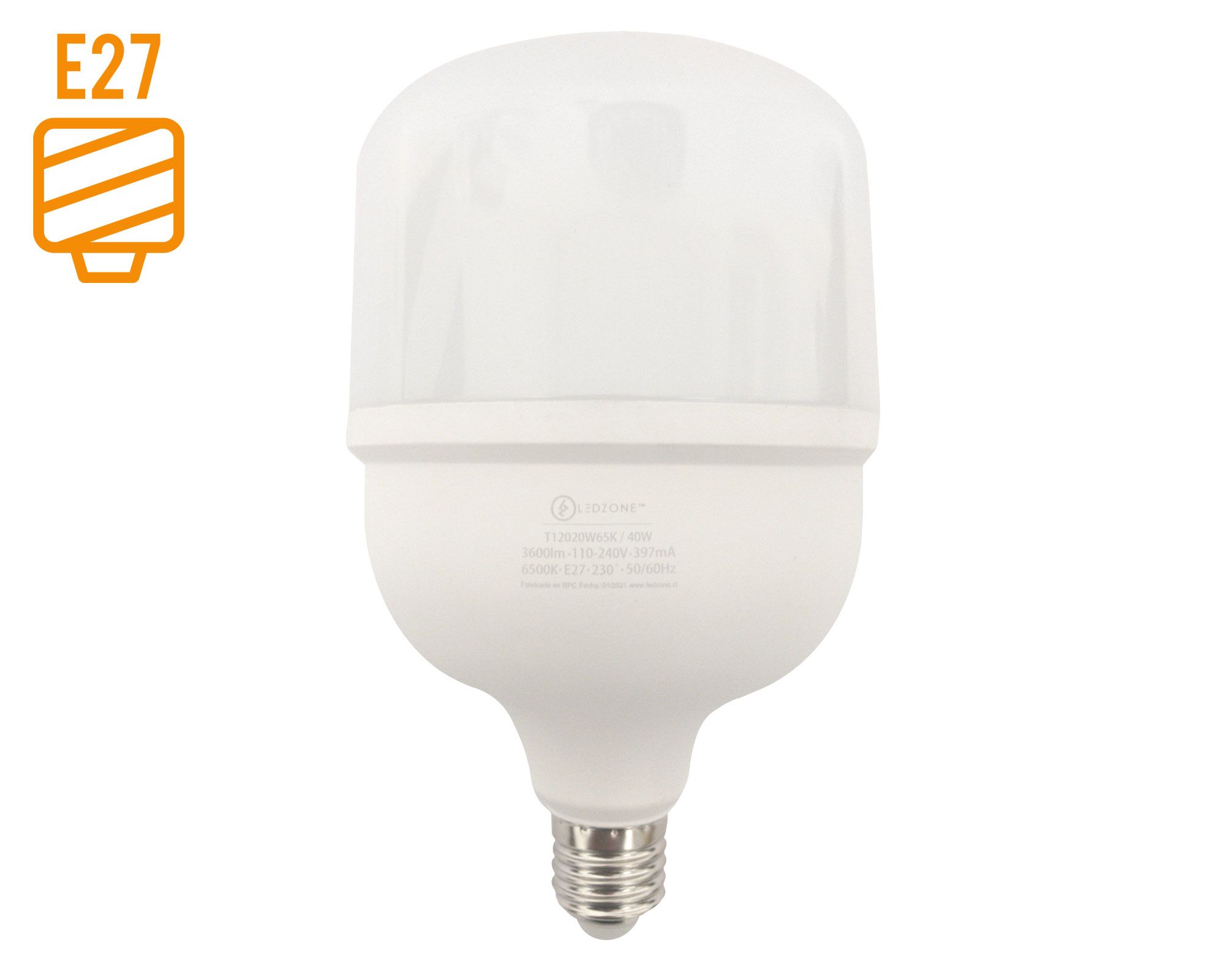 Ampolleta led 40W E27 luz fría