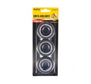 Cinta aislante 17 mm x 7 m negro 3 unidades Ante.