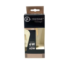 Ampolleta led Box pera filamento 6 W E27 luz cálida