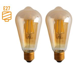 Ampolleta led Box pera vintage 4 W E27 luz cálida 2 un.