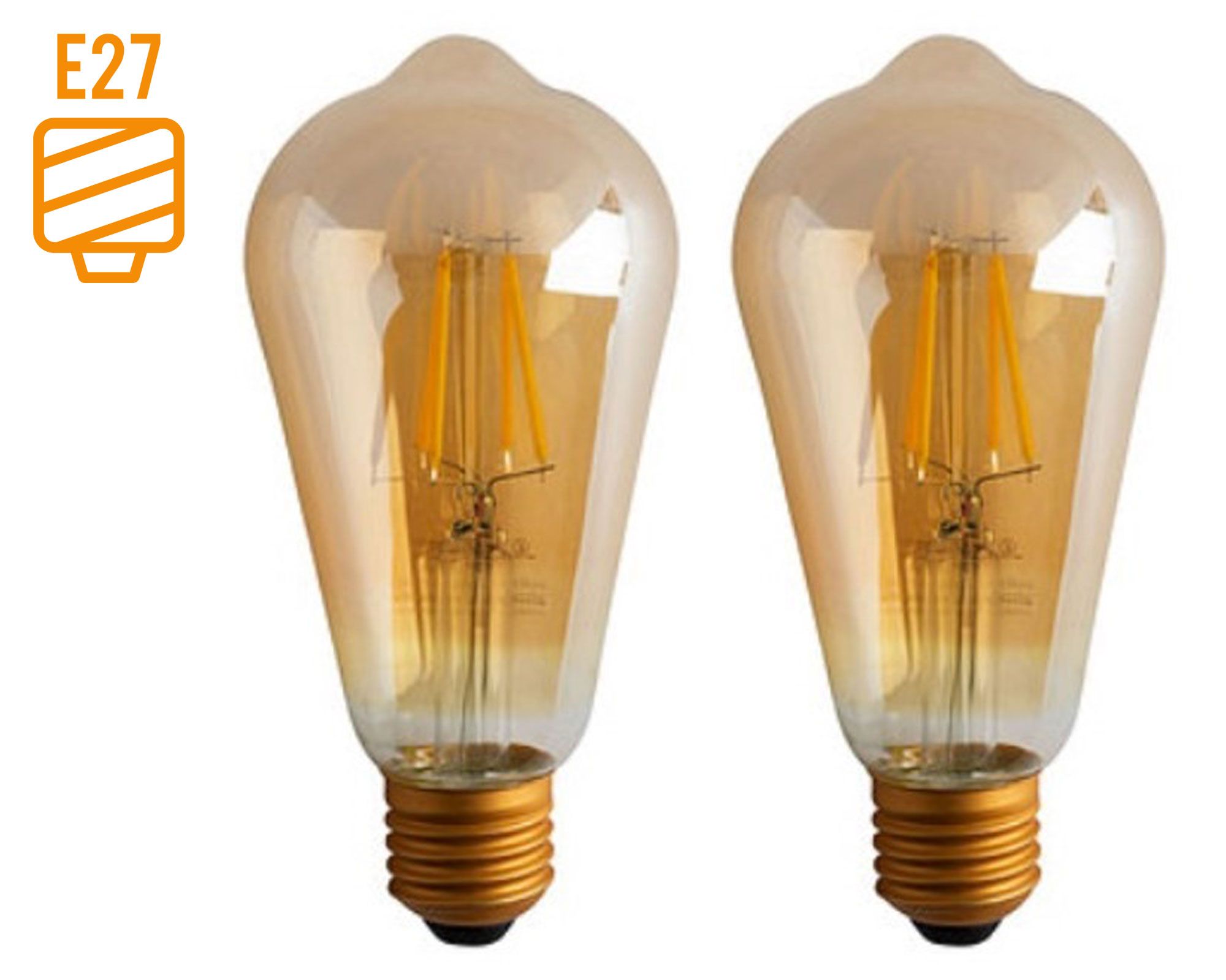 Ampolleta led Box pera vintage 4 W E27 luz cálida 2 un.