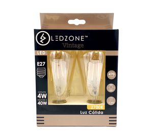 Ampolleta led Box pera vintage 4 W E27 luz cálida 2 un.