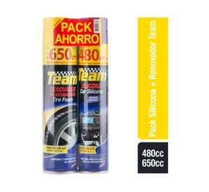 Silicona 480 cc + renovador neumáticos 650 cc Team.