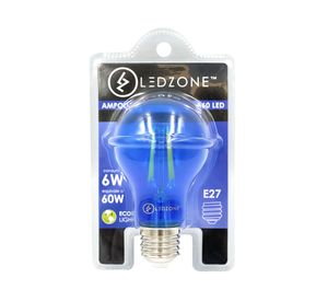 Ampolleta led 6W E27 luz cálida A60 azul