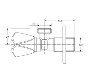Llave angular 1/2'' HE blanco Bonomini.
