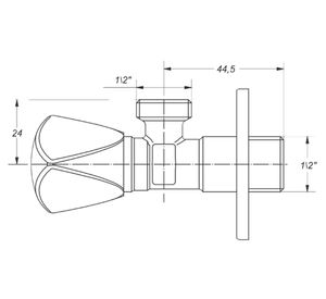 Llave angular 1/2'' HE blanco