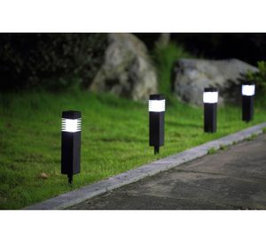 Estaca solar led cuadrada negro