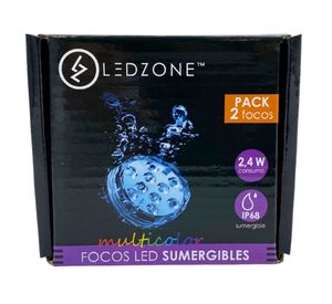 Pack 2 focos para piscinas RGB Ledzone.