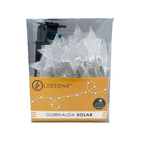 Guirnalda solar estrellas 1.5 W 20 luces luz cálida transparente