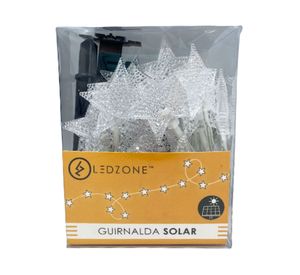 Guirnalda solar estrellas 1.5 W 20 luces luz cálida transparente