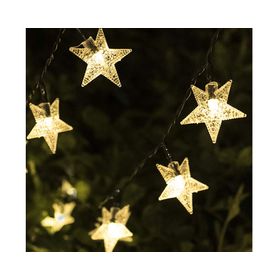 Guirnalda solar estrellas 1.5 W 20 luces luz cálida transparente