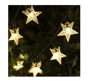 Guirnalda solar estrellas 1.5 W 20 luces luz cálida transparente
