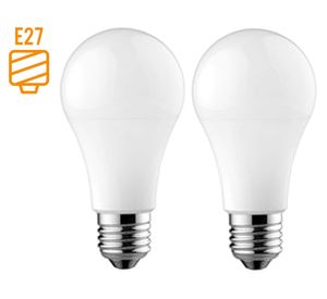 Pack 2 ampolletas Led 14W E27 luz cálida A70