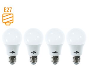 Pack 4 ampolletas Led 11W E27 luz cálida A60