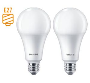 Ampolleta LED 12W E27 luz fría 2 unidades Philips.