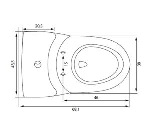 WC One Piece a piso 30.5 cm Ciro blanco