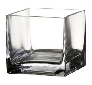 Florero 10 cm Cuadrado transparente Cotidiana.